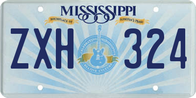 MS license plate ZXH324