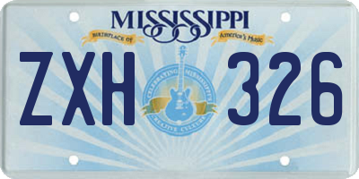 MS license plate ZXH326