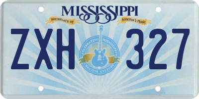 MS license plate ZXH327
