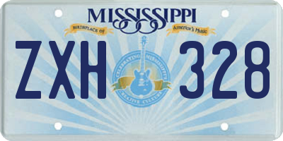 MS license plate ZXH328