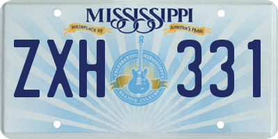 MS license plate ZXH331