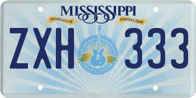 MS license plate ZXH333