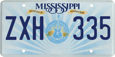 MS license plate ZXH335