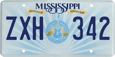 MS license plate ZXH342