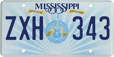 MS license plate ZXH343