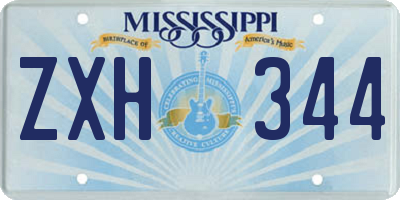 MS license plate ZXH344