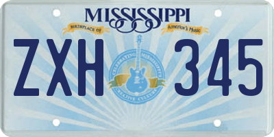 MS license plate ZXH345