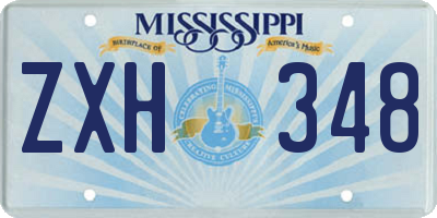 MS license plate ZXH348