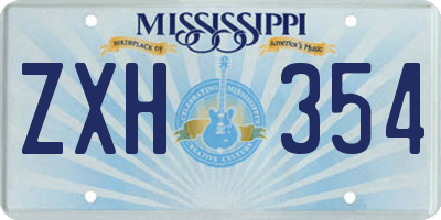 MS license plate ZXH354