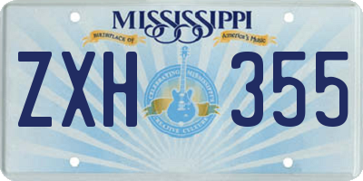 MS license plate ZXH355