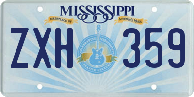 MS license plate ZXH359