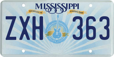 MS license plate ZXH363