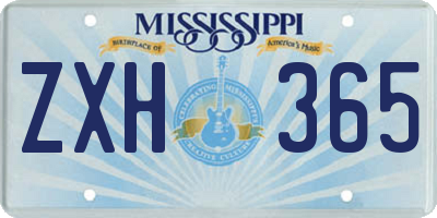 MS license plate ZXH365