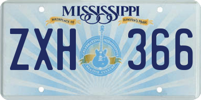 MS license plate ZXH366