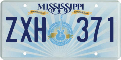 MS license plate ZXH371