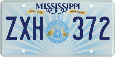 MS license plate ZXH372