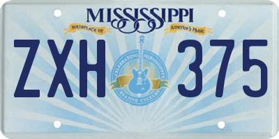 MS license plate ZXH375