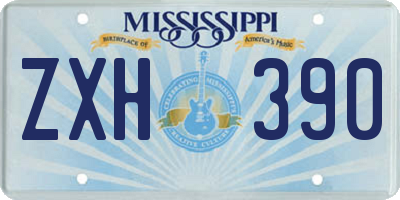 MS license plate ZXH390