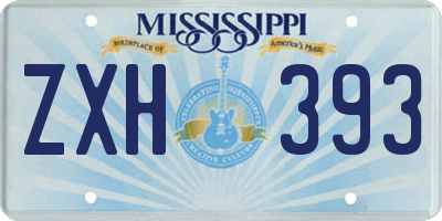 MS license plate ZXH393