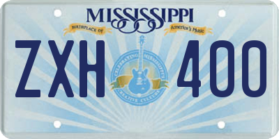 MS license plate ZXH400