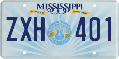 MS license plate ZXH401
