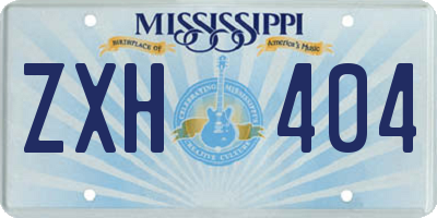 MS license plate ZXH404