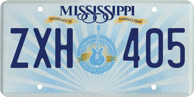 MS license plate ZXH405
