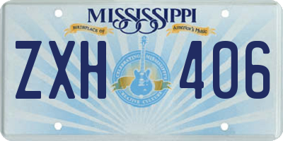MS license plate ZXH406