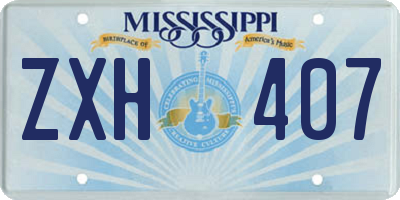 MS license plate ZXH407