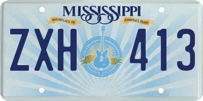 MS license plate ZXH413