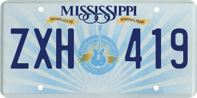 MS license plate ZXH419