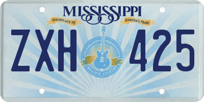 MS license plate ZXH425
