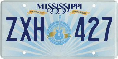 MS license plate ZXH427
