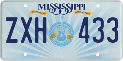 MS license plate ZXH433