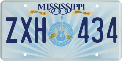 MS license plate ZXH434