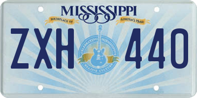 MS license plate ZXH440