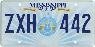 MS license plate ZXH442