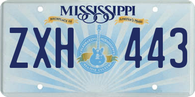 MS license plate ZXH443