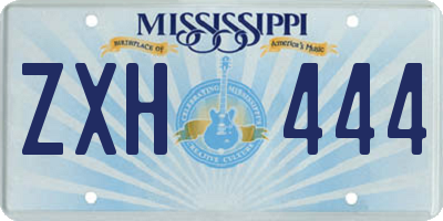 MS license plate ZXH444