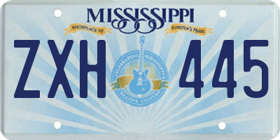 MS license plate ZXH445