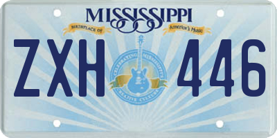 MS license plate ZXH446
