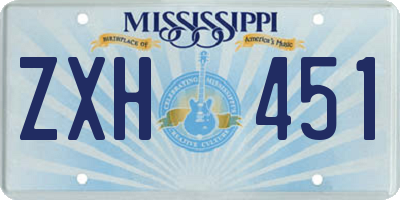 MS license plate ZXH451