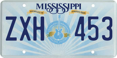 MS license plate ZXH453
