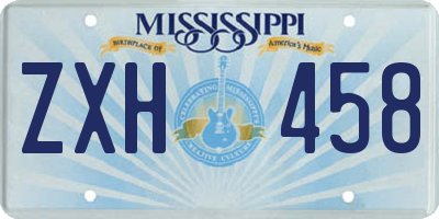 MS license plate ZXH458