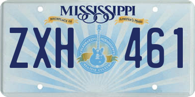 MS license plate ZXH461