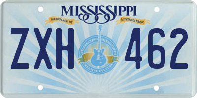 MS license plate ZXH462