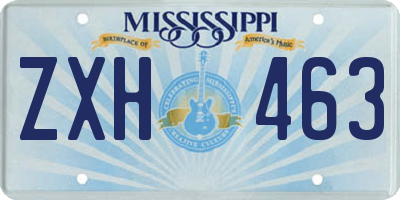 MS license plate ZXH463
