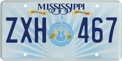 MS license plate ZXH467