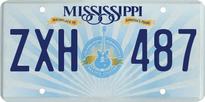 MS license plate ZXH487