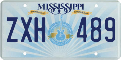 MS license plate ZXH489
